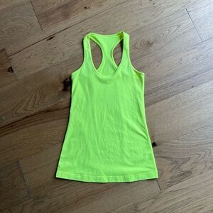 Lululemon Cool Racerback Tank Neon Yellow Size 6 EUC